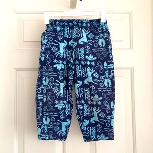 KUDA Girls Pants 3T Blue Pockets Elastic Waist